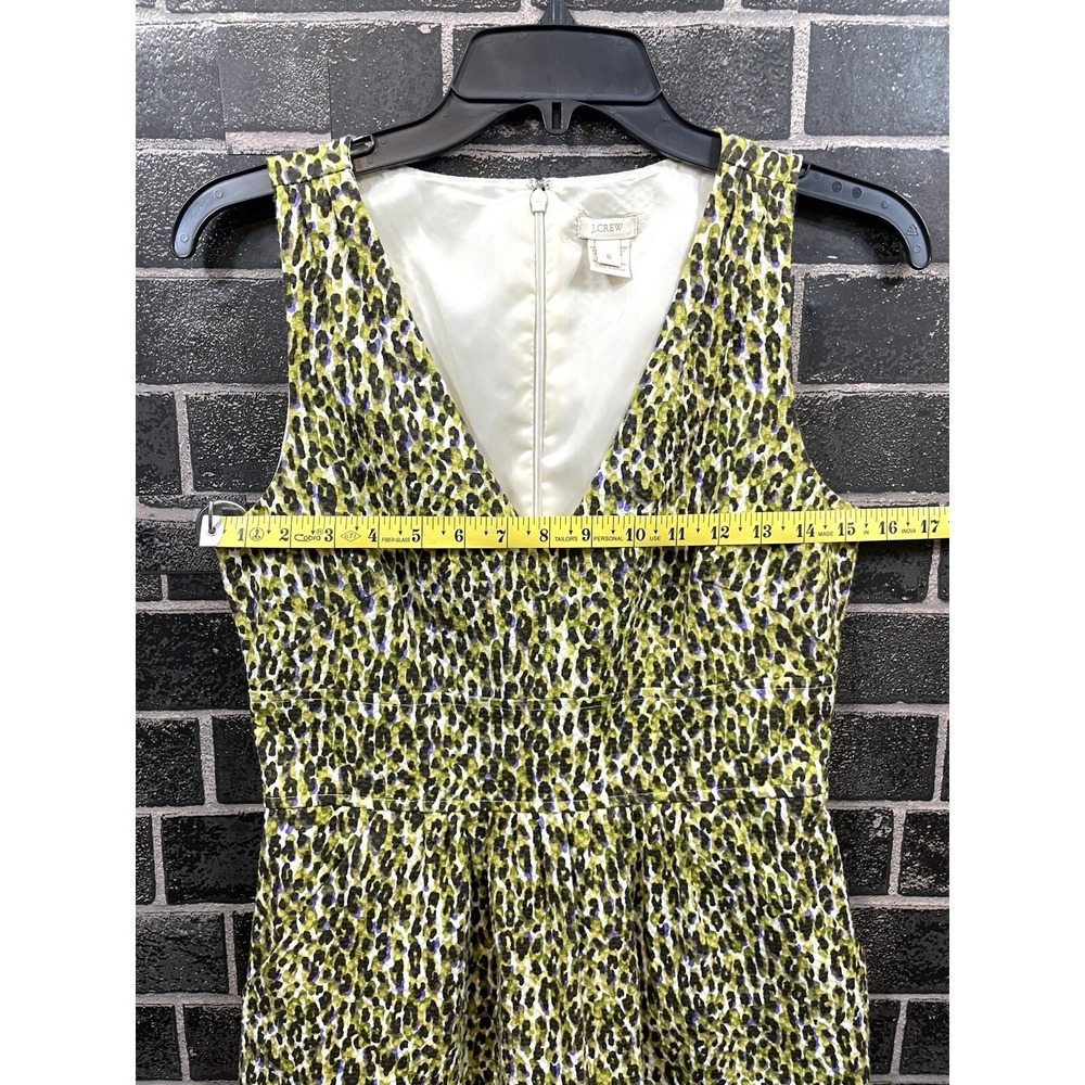 J. Crew Sheath Dress Size 6 Fabiola Leopard Print Sleeveless Pockets - Picture 6 of 9